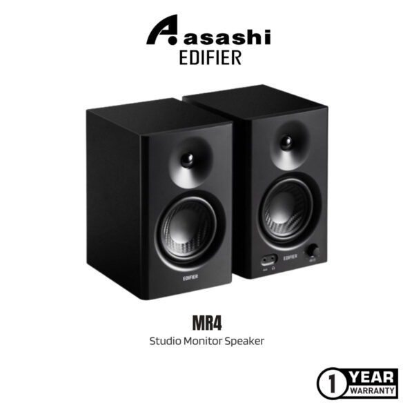 Edifier MR4 Studio Monitor Speaker - Balanced TRS Input | Headphone Output | Silk Film Tweeter | 4 Inch Woofer | 42W RMS
