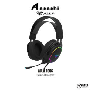 AULA F606 Over-Ear Wired Gaming Headset with Microphone for PC Laptop Phone USB RGB Lighting Power Bass