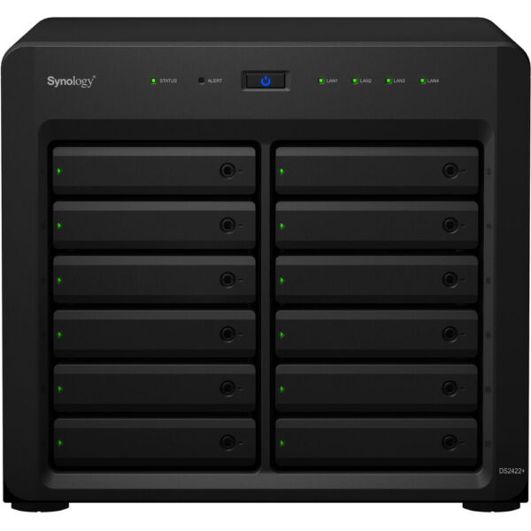 Synology Diskstation DS2422+ 12-Bays NAS Server (AMD Ryzen V1500B 2.2Ghz Quad Core Processor, 4GB DDR4 ECC RAM, 4 x Gbe Lan Port)