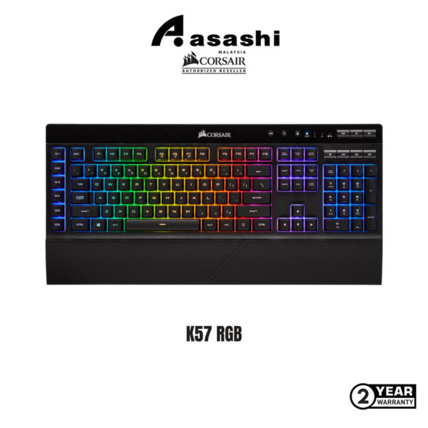 Corsair K57 RGB Wireless + Bluetooth Gaming Keyboard w/ SLIPSTREAM - Rubber Dome Switch CH-925C015-NA