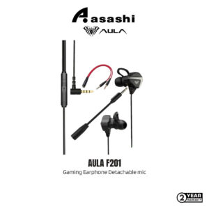 AULA F201 Earphone Headset Gaming with Microphone Detachable
