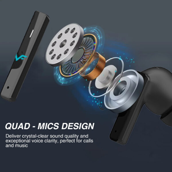 Vinnfier VF Momento Pro 6 ANC ENC TWS Wireless Bluetooth Earphones Stereo call power Touch Headset