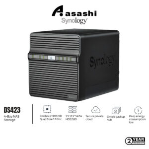 Synology DS423 4-Bay NAS Storage (Realtek RTD1619B Quad Core 1.7 GHz, 2GB DDR4,2 X 1GbE LAN, USB 3.2 Gen 1 X 2)