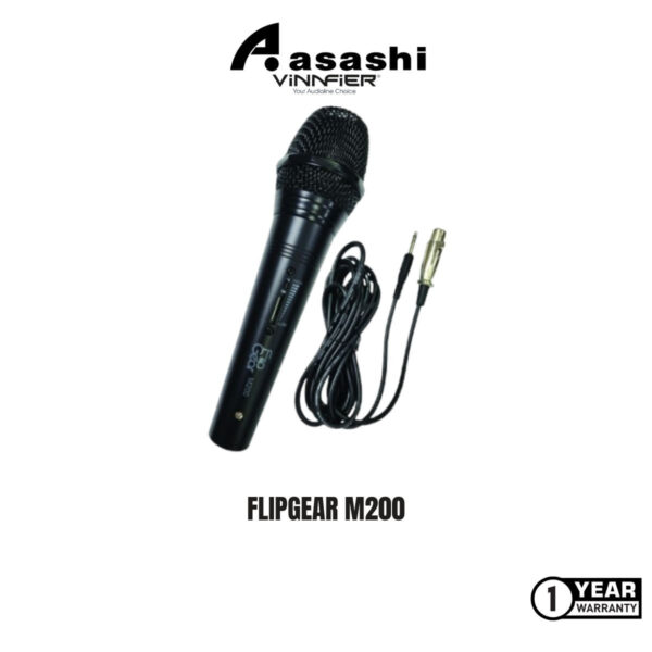 Vinnfier FlipGear M200 Plug and Sing Here Steel Microphone 4M Wired Mic for Karaoke