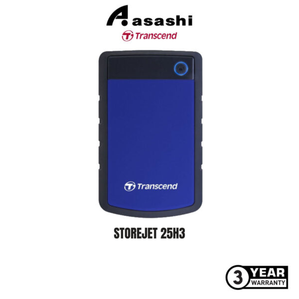 Transcend StoreJet 25H3 1TB / 2TB / 4TB Portable Hard Drive ( 25H3P | 25H3B | TS1TSJ25H3P | TS1TSJ25H3B )