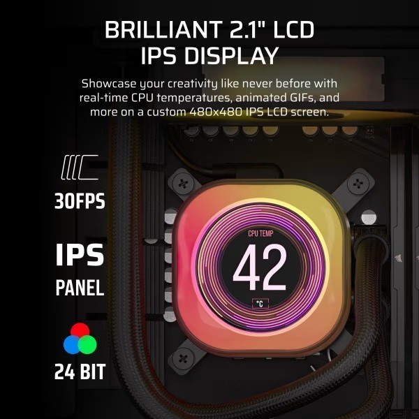 CORSAIR iCUE LINK TITAN 240 RX | TITAN 360 RX LCD AIO Liquid CPU Cooler