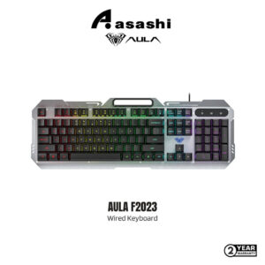 7a5a7be34536ea9275cb807aa5c7c10b.jpeg AULA F2023 RGB Gaming Keyboard Wired Membrane Switch Mechanical Feeling Aluminum Backplate Metal