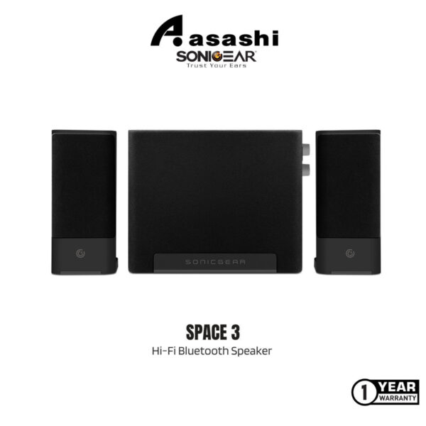 SonicGear Space 3 Hi-Fi Bluetooth Speaker with Pure Rich Sound | FM Radio | Aux-In | USB Playback | 1 Year Warranty