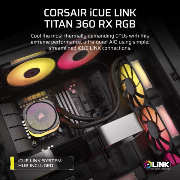 Corsair iCUE LINK TITAN RX 240 | TITAN RX 360 RGB AIO Liquid CPU Cooler