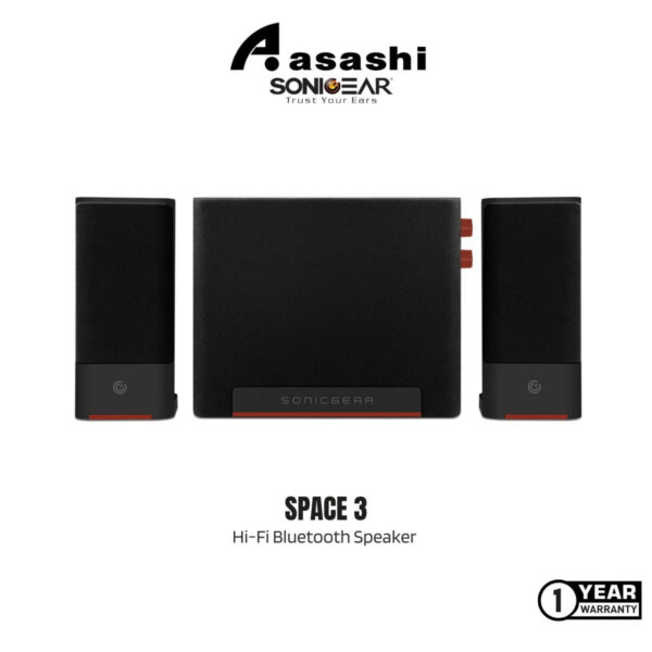 SonicGear Space 3 Hi-Fi Bluetooth Speaker with Pure Rich Sound | FM Radio | Aux-In | USB Playback | 1 Year Warranty