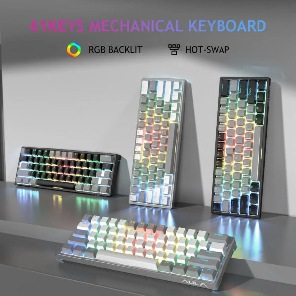 9709c17381892e84df83610761769dd2-4.jpeg AULA F3261 Mechanical Gaming Keyboard 61 Keys Compact Hot Swappable RGB Backlight