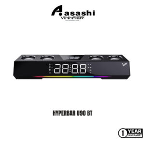 Vinnfier VF Hyperbar U90 BT USB Powered Soundbar 50W Bluetooth Speaker alarm clock Portable Soundbar RGB light effects