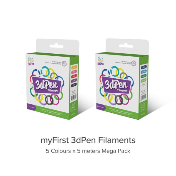 MyFirst 3dPen Filaments 5 Colors Mega Pack For myFirst 3dPen/3dPen Dolphin - Cold / Warm