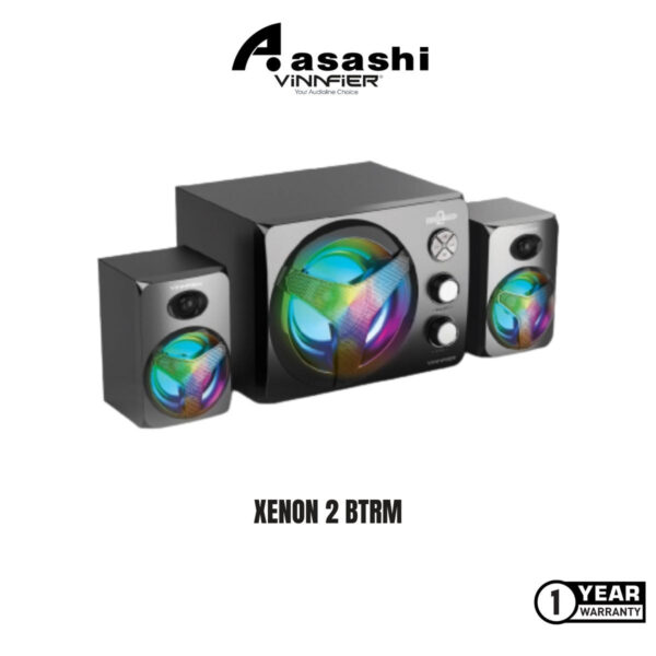 Vinnfier Xenon 2 BTRM 2.1 Multimedia System Wireless Bluetooth Gaming Speaker Super Bass Subwoofer Stereo Sound Speaker