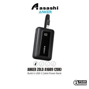 Anker Zolo 20000mAH Power Bank 30W (20K30W Build in USB-C Cable) A1689