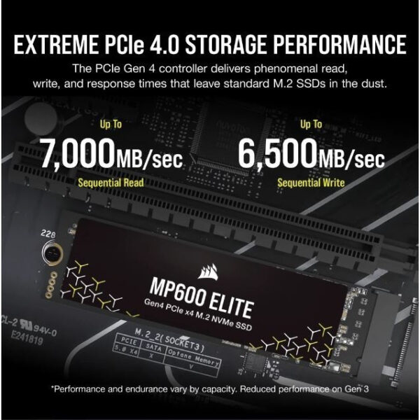 Corsair Force MP600 Elite 1TB / 2TB M.2 2280 PCIE Gen4 x4 NVMe SSD with Heatsink / without Heatsink
