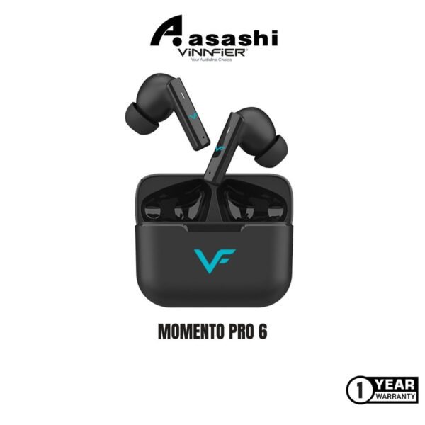 Vinnfier VF Momento Pro 6 ANC ENC TWS Wireless Bluetooth Earphones Stereo call power Touch Headset