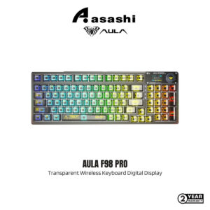 e000bcaf47d4fdf6b8a5eabb80287810.jpeg AULA F98 PRO Black/White Transparent Wireless Keyboard Digital Display - 2.4Ghz/BT/USB-C