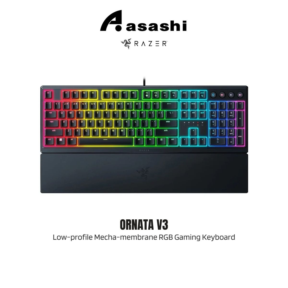 Membrane Razor Keybaord Razer Ornata V3 Low-profile Mecha-membrane RGB Gaming Keyboard RZ03 ...