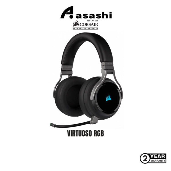 CORSAIR Virtuoso RGB Wireless 7.1 Virtual Surround High-Fidelity Headphone, Black (CA-9011185-AP)