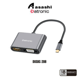 Datronic 2in1 USB-C to HDMI / VGA Adapter DUSBC-208 | 18month warranty