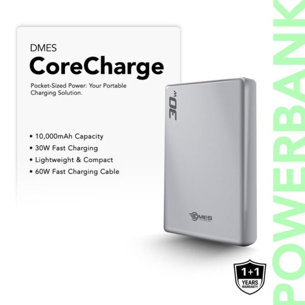 Dmes CoreCharge 30W 10000mAh Powerbank Fast Charging Powerbank For IP 15 Pro Max Samsung S24 Ultra