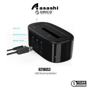 09acb7fdcb93af390ab993af826a4d21.jpeg ORICO 6218US3 1-Bay 2.5”& 3.5” HDD Docking Station