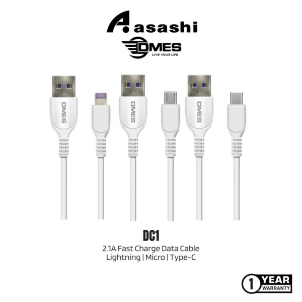 DMES DC1 2.1A Fast Charge L-ning | Type-C | Micro USB Data Cable