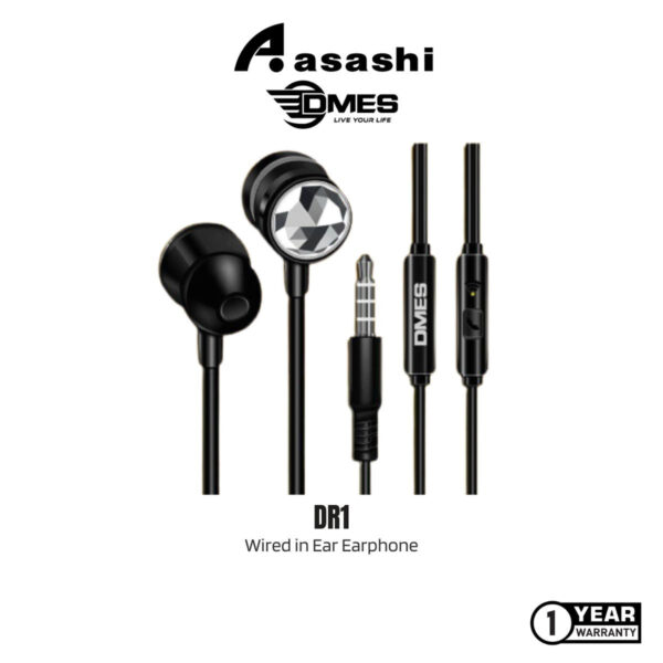 DMES DR1 Wired Earphone in Ear Earphone Stereo Bass with One-Button Control