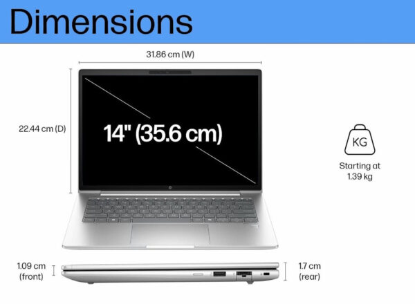 HP Probook 440 G11 Commercial Notebook-A71G1PT-(Intel Core Ultra 5 processor 125U/8GB DDR5-5600(1 Extra Slot)/512GB SSD/14" FHD/Intel UHD Graphic/Windows 11 Pro/1Y/Backpack)