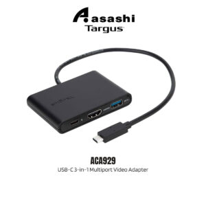 2524c55c383ad8f10e16667d34407dbf.jpeg Targus ACA929 USB-C 3-in-1 Multiport Video Adapter (Black)