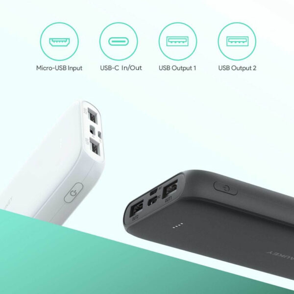 Aukey PB-N99 22.5W 10000mAh PD Fast Charge USB C Ultra Thin Power Bank