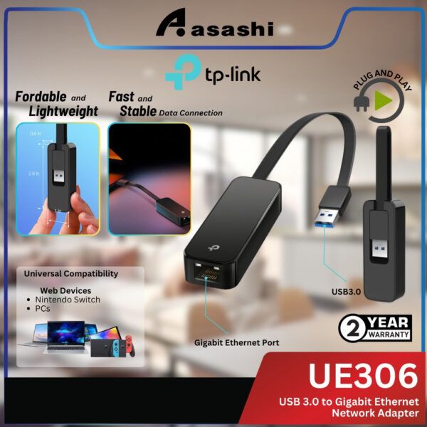 TP-Link UE306 USB 3.0 to Gigabit Ethernet Network Adapter