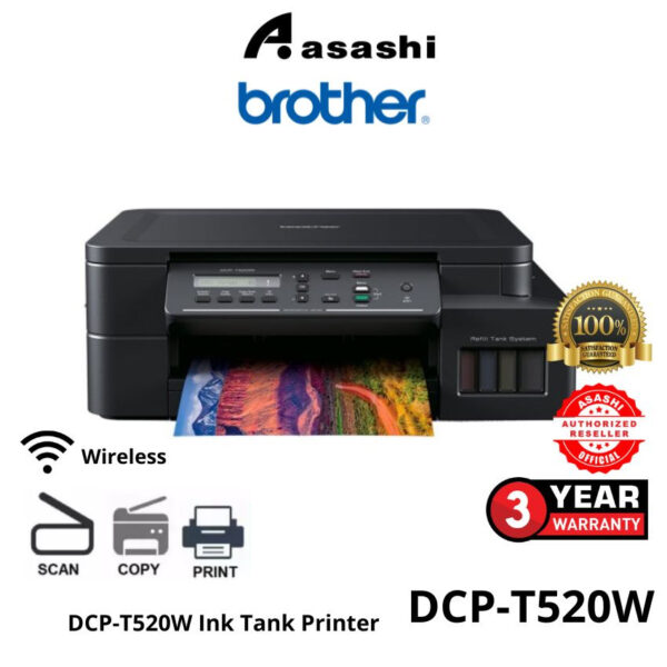 Brother DCP-T520W Ink Tank Printer (Print,Scan,Copy.Wireless,Wireless direct)