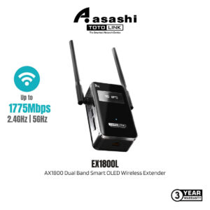 501392ec2b2e8420f4a997b83c957c13.jpeg Totolink EX1800L AX1800 Dual Band Smart OLED Wireless Extender