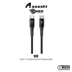 DMES DC8 Type C To Light 3A 30W Cable QC 3.0 Fast Charging Phone Cable with Wear Resisting High Density Nylon Cable