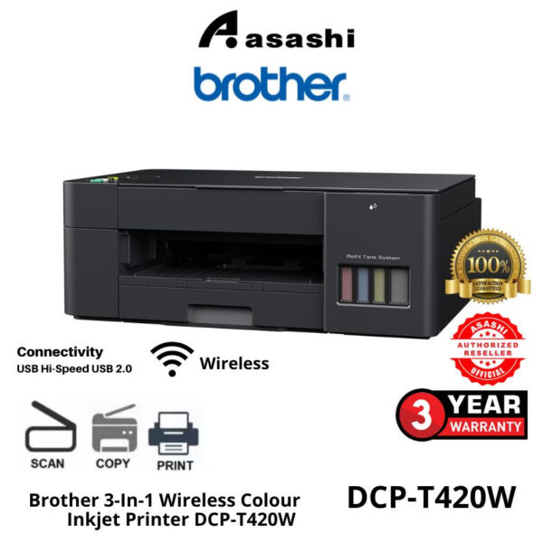 Brother DCP-T420W Ink Tank Printer (Print,Scan,Copy.Wireless)