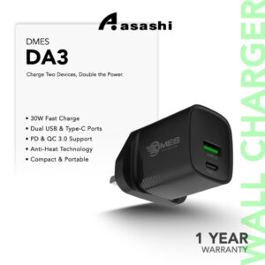 8493c40bd47a57fc32e9946fbbda9f63.jpeg Dmes DA3 30W Fast Charging Charger USB Type C Dual Ports For iPhone Samsung Huawei Xiaomi