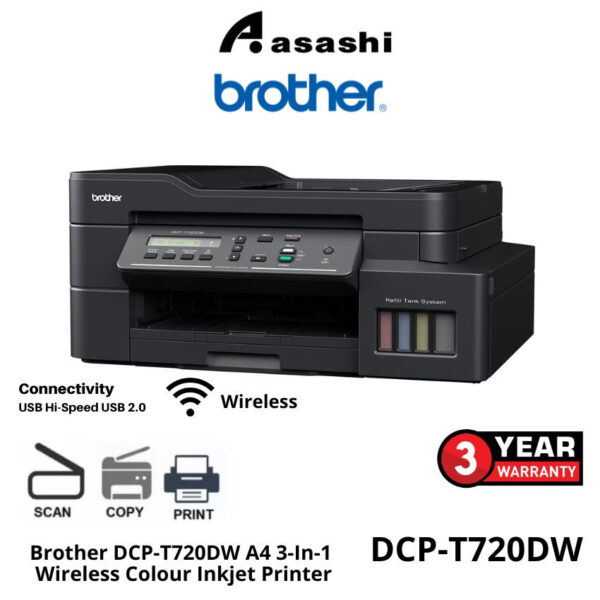 Brother DCP-T720DW Ink Tank Printer (Print,Scan,Copy.Wireless,Wifi direct,Duplex)