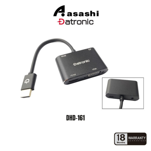 Datronic HDMI to VGA / HDMI with Audio+Power Adapter DHD-161 18month warranty