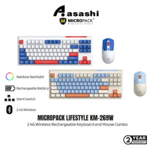 Micropack Lifestyle 2.4G Wireless Rechargeable Keyboard And Mouse Combo KM-269W