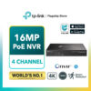 Tp-Link VIGI NVR1004H-4P VIGI 4 Channel PoE+ Network Video Recorder