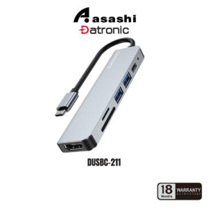 Datronic 6in1 USB-C to HDMI / USB3.0 / USB2.0 / SD / TF / 87wPD DUSBC-211 |  18months warranty