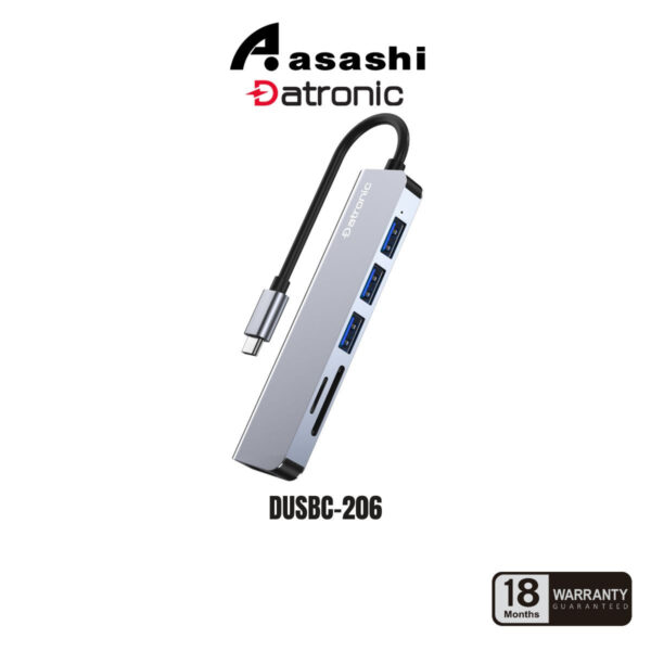Datronic 6in1 USB-C to HDMI / USB3.0 / USB2.0 x 2/ SD / TF DUSBC-206 | 18months warranty