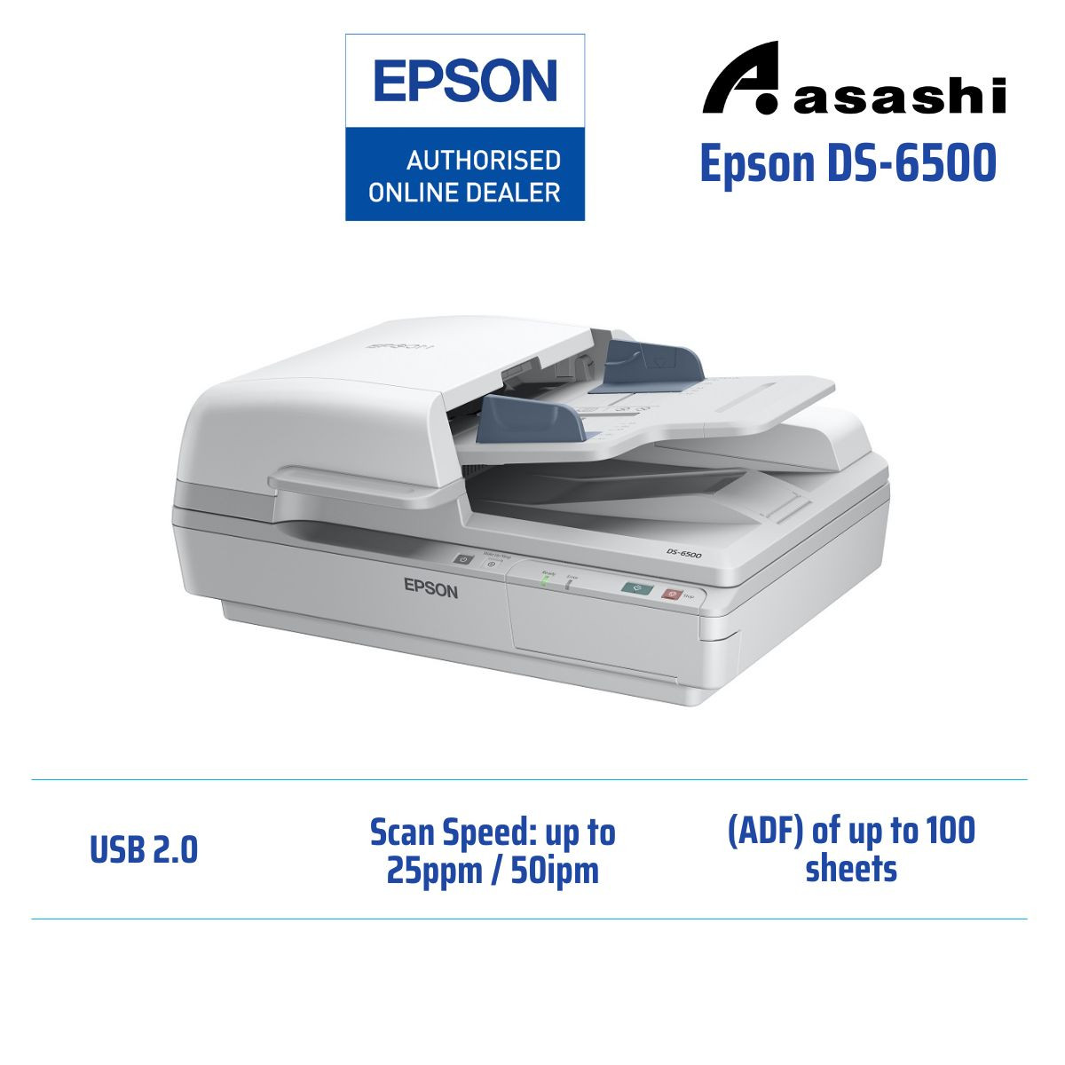 Epson WorkForce DS-6500 Flatbed Document Scanner - A-sashi Technology