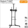Brateck T1040T Versatile & Compact Steel TV Cart with top and centre shelf for 37”-70” TVs Up to 50kg - Brateck TV Stand