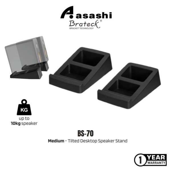 BRATECK BS-70 / BS-70M Series Medium Sized Tilted Desktop Speaker Stand - Brateck BS-70S / Brateck BS-70M Speaker Stand