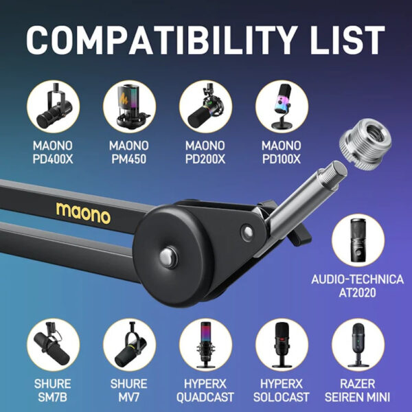 Maono BA37 Microphone Suspension Boom Arm Stand ( BA-37 BA 37 ) AU-BA37