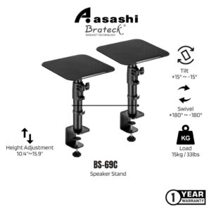 31115637008b78e95f338c1dd2eaa53c.jpeg Brateck BS-69C Desktop Clamp-On Bookshelf Speaker Stand – 1 PAIR
