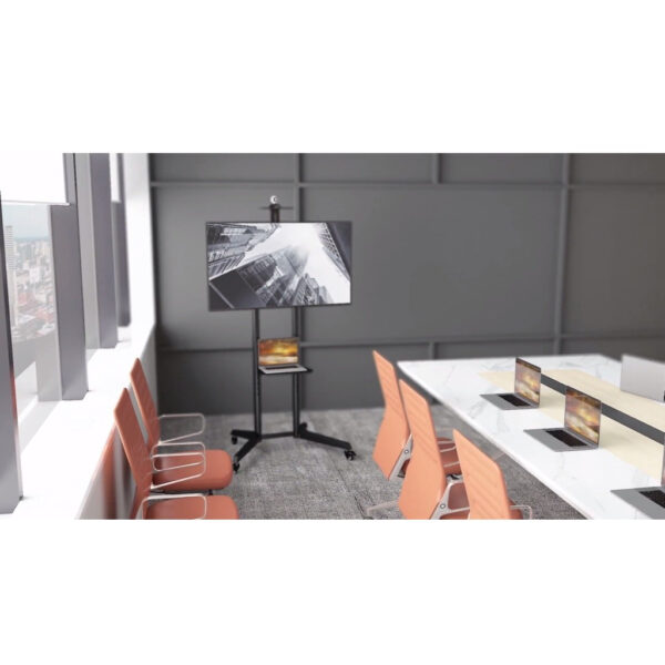 Brateck T1040T Versatile & Compact Steel TV Cart with top and centre shelf for 37”-70” TVs Up to 50kg - Brateck TV Stand